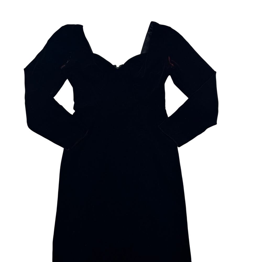 Zum Zum 80s 90s Vintage Long Sleeve Velvet Formal Party Dress Juniors Size 7/8